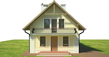 Передний фасад дома, Двухэтажный дом 8х13 - 129.41 м2