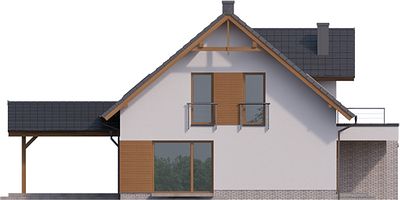 Левый фасад дома, Двухэтажный дом 12х17 - 159.95 м2