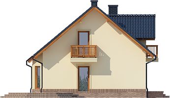 Левый фасад дома, Двухэтажный дом 14х10 - 133.37 м2