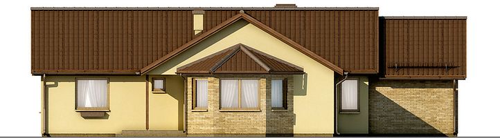 Задний фасад дома, Одноэтажный дом 15х18 - 158.89 м2