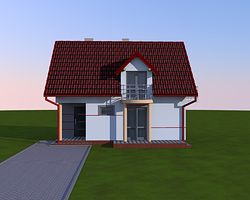 Передний фасад дома, Двухэтажный дом 9х7 - 91.35 м2