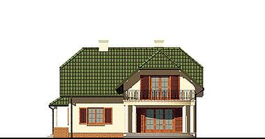 Правый фасад дома, Двухэтажный дом 14х13 - 190.4 м2