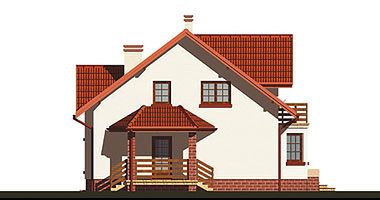 Левый фасад дома, Двухэтажный дом 12х11 - 193 м2
