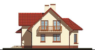 Правый фасад дома, Двухэтажный дом 11х11 - 125.9 м2