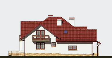 Левый фасад дома, Двухэтажный дом 12х15 - 290.4 м2