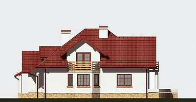 Правый фасад дома, Двухэтажный дом 12х15 - 290.4 м2