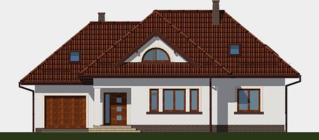 Передний фасад дома, Двухэтажный дом 15х11 - 188.7 м2
