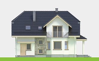 Задний фасад дома, Двухэтажный дом 11х10 - 134.5 м2
