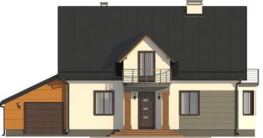 Передний фасад дома, Двухэтажный дом 15х9 - 144.59 м2