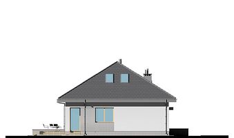 Левый фасад дома, Двухэтажный дом 16х11 - 183.38 м2
