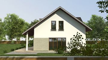 Левый фасад дома, Двухэтажный дом 19х12 - 260.4 м2