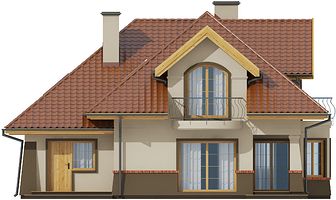 Задний фасад дома, Двухэтажный дом 12х12 - 173.98 м2