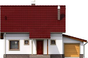 Передний фасад дома, Двухэтажный дом 12х11 - 140.13 м2