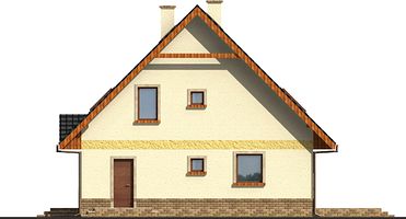 Правый фасад дома, Двухэтажный дом 10х10 - 134 м2