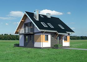Левый фасад дома, Двухэтажный дом 9х12 - 120.5 м2