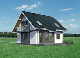 Правый фасад дома, Двухэтажный дом 9х12 - 120.5 м2