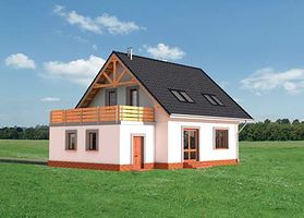 Левый фасад дома, Двухэтажный дом 12х11 - 134.5 м2