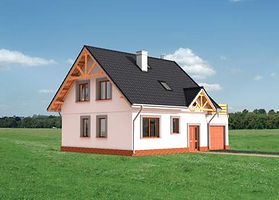 Правый фасад дома, Двухэтажный дом 12х11 - 134.5 м2