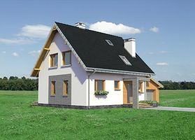 Левый фасад дома, Двухэтажный дом 13х10 - 136.7 м2