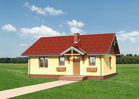 Правый фасад дома, Одноэтажный дом 11х9 - 75.4 м2