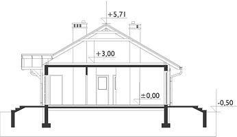 Вертикальный разрез дома, Одноэтажный дом 11х9 - 75.4 м2