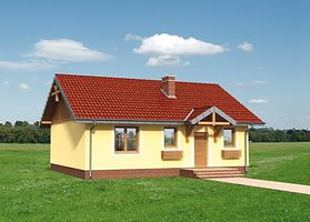 Передний фасад дома, Одноэтажный дом 11х9 - 75.4 м2
