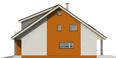 Правый фасад дома, Двухэтажный дом 9х14 - 188.5 м2
