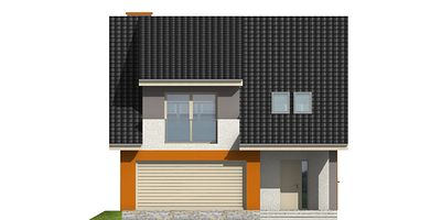 Передний фасад дома, Двухэтажный дом 9х14 - 188.5 м2
