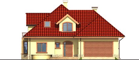 Передний фасад дома, Двухэтажный дом 15х14 - 205.6 м2