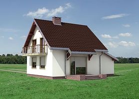 Задний фасад дома, Двухэтажный дом 12х8 - 112 м2