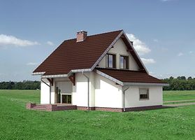 Левый фасад дома, Двухэтажный дом 12х8 - 112 м2