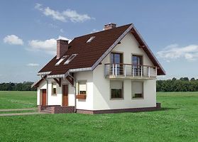Правый фасад дома, Двухэтажный дом 12х8 - 112 м2