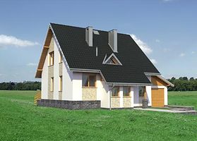 Левый фасад дома, Двухэтажный дом 12х10 - 127.8 м2