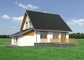 Правый фасад дома, Двухэтажный дом 12х10 - 127.8 м2