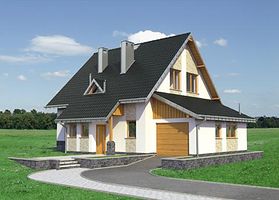 Передний фасад дома, Двухэтажный дом 12х10 - 127.8 м2