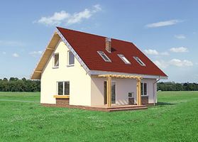 Задний фасад дома, Двухэтажный дом 10х9 - 123.9 м2