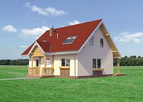 Правый фасад дома, Двухэтажный дом 10х9 - 123.9 м2