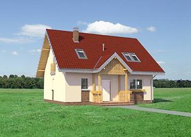 Передний фасад дома, Двухэтажный дом 10х9 - 123.9 м2