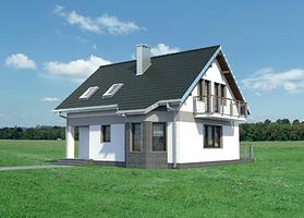 Правый фасад дома, Двухэтажный дом 10х9 - 103.2 м2
