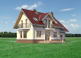 Задний фасад дома, Двухэтажный дом 13х8 - 137.2 м2