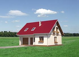 Передний фасад дома, Двухэтажный дом 11х9 - 122.8 м2