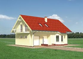 Левый фасад дома, Двухэтажный дом 12х10 - 124.2 м2