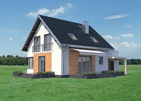Задний фасад дома, Двухэтажный дом 13х9 - 126.3 м2