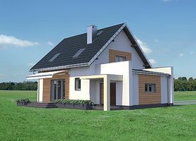 Левый фасад дома, Двухэтажный дом 13х9 - 126.3 м2