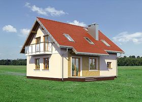 Задний фасад дома, Двухэтажный дом 11х8 - 132.7 м2