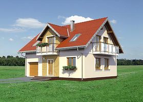Правый фасад дома, Двухэтажный дом 11х8 - 132.7 м2