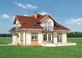 Правый фасад дома, Двухэтажный дом 12х14 - 176 м2