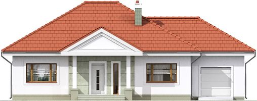 Передний фасад дома, Двухэтажный дом 16х12 - 162.59 м2