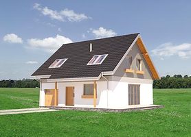 Правый фасад дома, Двухэтажный дом 10х10 - 140 м2