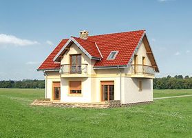 Задний фасад дома, Двухэтажный дом 12х11 - 154.6 м2